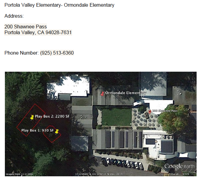 Portola Valley Elementary- Ormondale Elementary Portola Valley Elementary- Ormondale Elementary